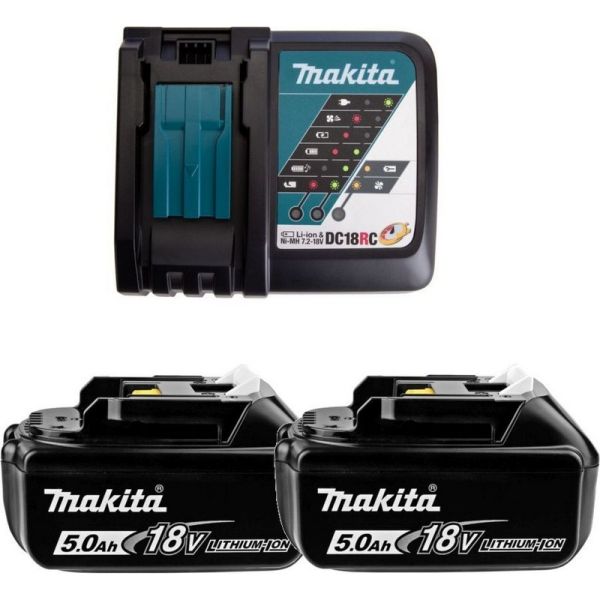 Аккумулятор для инструмента Makita BL1850B, 18В, 5Ач, Li-Ion, ЗУ в комплекте [191l74-5]