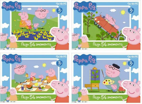 Пазл Origami 54 Peppa Pig мини 01595